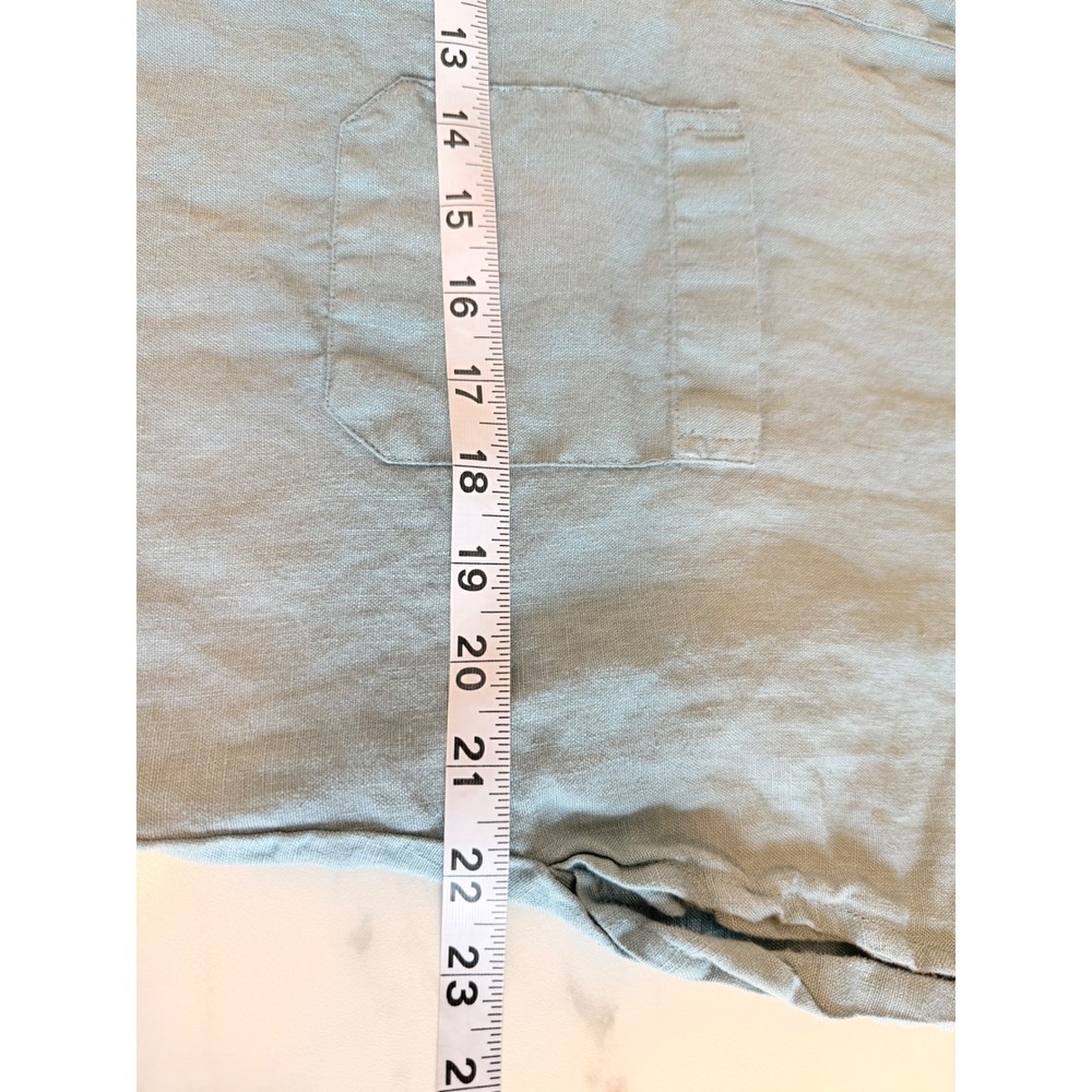 Maxi Shirt Dress in Light Blue - Women's Casual Linen Maxi - Picture 7 of 8